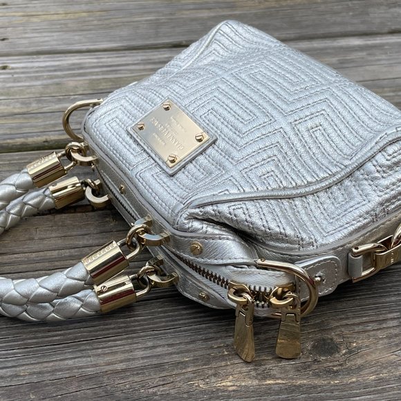 Gianni Versace Silver Tone Women Bag Small Hand Bag Made in Italy - Picture 8 of 15